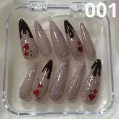 【現品】バレンタイン　ネイル　ネイルチップ