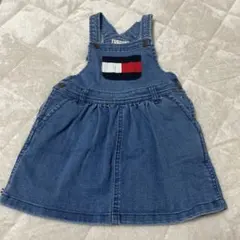 【超美品】TOMMY HILFIGER デニムオーバーオールワンピース 80