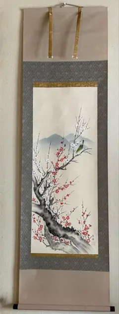 掛軸 桂華 梅鶯之図 共箱 紅白梅 小禽 花鳥図 梅花小禽図 (伊藤若冲) - Wikipedia