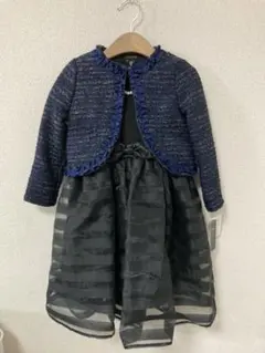 入学式卒園式フォーマル ワンピース　120 女の子ネイビー　ブラック　上品