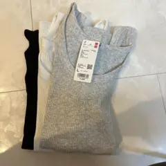 UNIQLO 今期リブタンク　黒白グレー