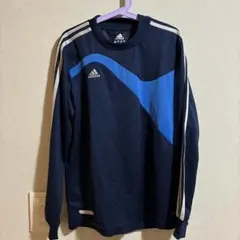 adidas 長袖カットソー M ネイビー/ブルー　ピステ　ウィンドブレーカー