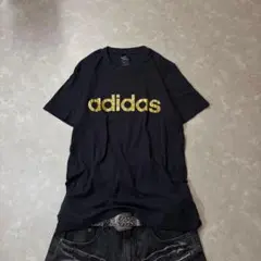 archive adidas logo tshirt 黒金 street y2k