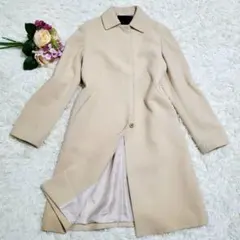 美品 M アンタイトル アンゴラ ウール ステンカラー コート 日本製 ベージュ