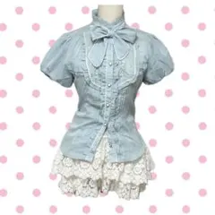 axes femme 森ガール　ロリータ　ブラウス　スカート　半袖