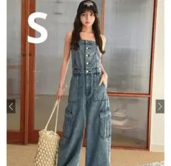 GRL ベアトップデニム オールインワン［nh123］S