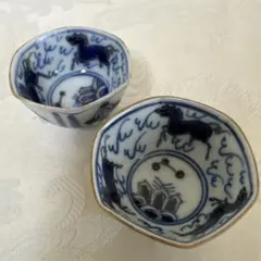 九谷焼　盃　猪口　2客　美品のサムネイル