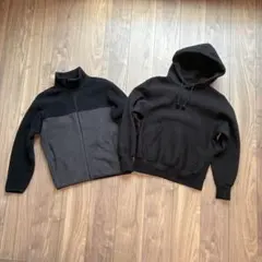 UNIQLOフリースジャケット【S】GU ヘビーウェイトスウェットパーカ【XS】