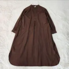◆極美品 タグ付未使用 ichi イチ バンドカラースリットワンピース 綿100