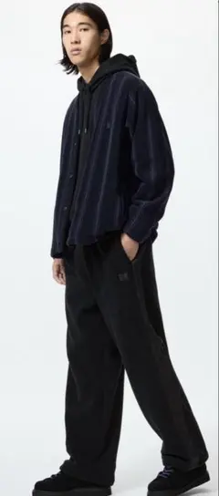 UNIQLO NEEDLES フリースオーバーサイズカーディガン ストライプ M