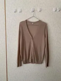 UNIQLO XL ベージュ Vネック カーディガン
