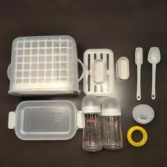 【まとめ売り】Pigeon 哺乳瓶 2本 缶アタッチメント 消毒ケース セット