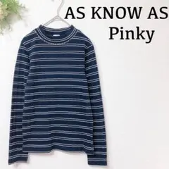 『アズノウアズピンキー』＊長袖＊トップス＊ボーダー＊カジュアル＊ネイビー＊