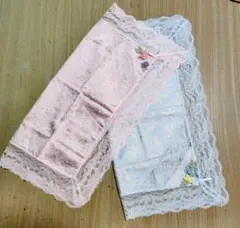 【新品】レース付きハンカチ 2枚セット