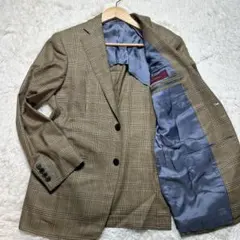 サムズテーラー ゼニア生地 テーラードジャケット グレンチェック 段返りM相当