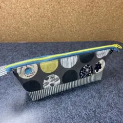 ハンドメイド ペンケース ポーチ 北欧風 バイカラー　　ファスナー