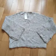 GU ネップヤーン　長袖セーター L 灰色ライトグレー