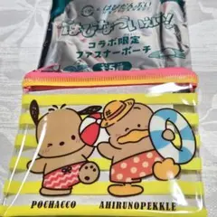 スシロー はぴだんぶい ファスナー ポーチ ポチャッコ ペックル サンリオ