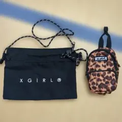 XGIRL ブラックショルダーバッグとポーチセットのサムネイル