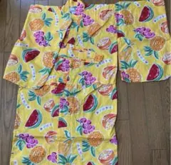 MIKIHOUSE ミキハウス 女の子浴衣 黄色フルーツ柄 100cm