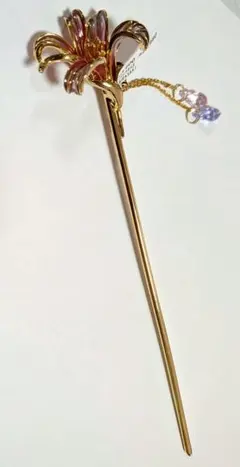 【新品未使用品】 倭物やカヤ百合開きかんざし かんざし 髪飾り ゴールドカラー
