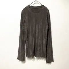 トップス　長袖　ブラウン Lサイズ　伸縮性