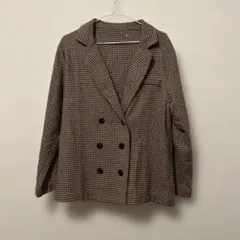 チェック柄 ダブルブレストジャケット