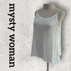 mysty woman ビジュー付き シアーキャミソール　透け感 (М)ホワイトのサムネイル