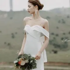 前撮りウェディングドレス　ブライダルドレス　ウエディング　マーメイドドレス