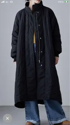 etoll.キルティング切替オフラインコート ブラック