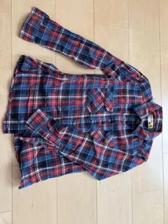 BEAMS チェック柄 長袖シャツ レッド×ブルー