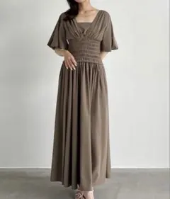 sae 様　Aimeine　デザインニットドッキングワンピース ドレス　ロング sae 様 Aimeine デザインニットドッキングワンピース ドレス ロング