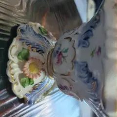 陶器ミニフラワーベース ゴールド縁取り 刻印カボディモンテ？