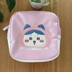 ハチワレ　スクエアポーチ ピーチ　ちいかわグッズ