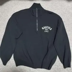 NAUTICA ブラック ハーフジップ トレーナー ニット