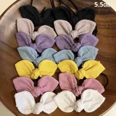 うさみみヘアゴムセット　ドットミニヨン