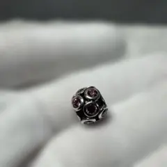 PANDORA チャーム シルバー ピンクストーン