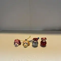 お茶犬 キャラクター ストラップ ＆起き上がり小法師 4個セット