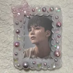 硬質ケース ホイップデコ トレカケース ハンドメイド クリア ピンク マーブル