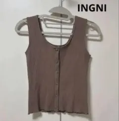 INGNI イングフロントボタンリブタンクトップ　キャミソール　M
