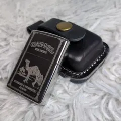 キャメル オイルライター 本革保護ケース付き