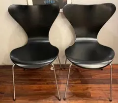 セブンチェア リプロダクト アルネ・ヤコブセン■ブラック/2脚セット