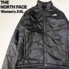ノースフェイス 中綿 ナイロン ジャケット ブラック 花柄 総柄 ダウン XXL
