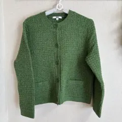 UNIQLO グリーン ニットカーディガン XLサイズ