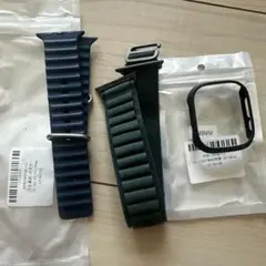 Apple Watch バンド 49mm ネイビー グリーン