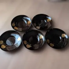輪島塗五島屋草花蒔絵 銘々皿 5枚セット 象彦 山中塗 越前塗春慶津軽塗 輪島塗五島屋草花蒔絵 銘々皿 5枚セット 象彦 山中塗 越前塗春慶津軽塗