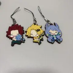 ヒロアカ ラバーキーホルダー3個セット 切島鋭児郎 上鳴電気 波動ねじれ