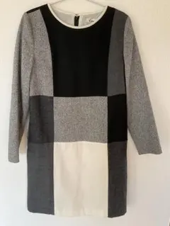 Coombクーム♡ひざ丈ワンピース 黒 グレー 白　38サイズのサムネイル