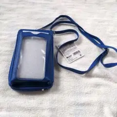 推し色スマートフォンショルダーポーチ、青