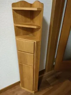 木製コーナーシェルフ 3段引き出し付き　サイズ高さ約100　レトロ